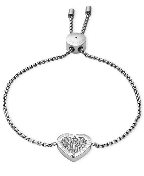 michael kors crystal heart charm flex bracelet|Michael Kors bracelet price.